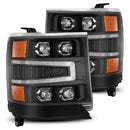 AlphaRex 16-18 Chevy 1500HD NOVA-Series LED Proj Headlights BK w/Actv Lgt/SeqSig & DRL (Req 810023)-1