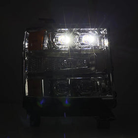 AlphaRex 16-18 Chevy 1500HD NOVA-Series LED Proj Headlights Chrm w/Actv Lgt/SeqSig & DRL(Req 810023) - 0
