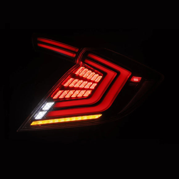 16-21 Honda Civic Hatchback NOVA-Series Prismatic LED Tail Lights Alpha-Black
