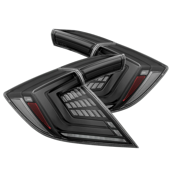 16-21 Honda Civic Hatchback NOVA-Series Prismatic LED Tail Lights Alpha-Black