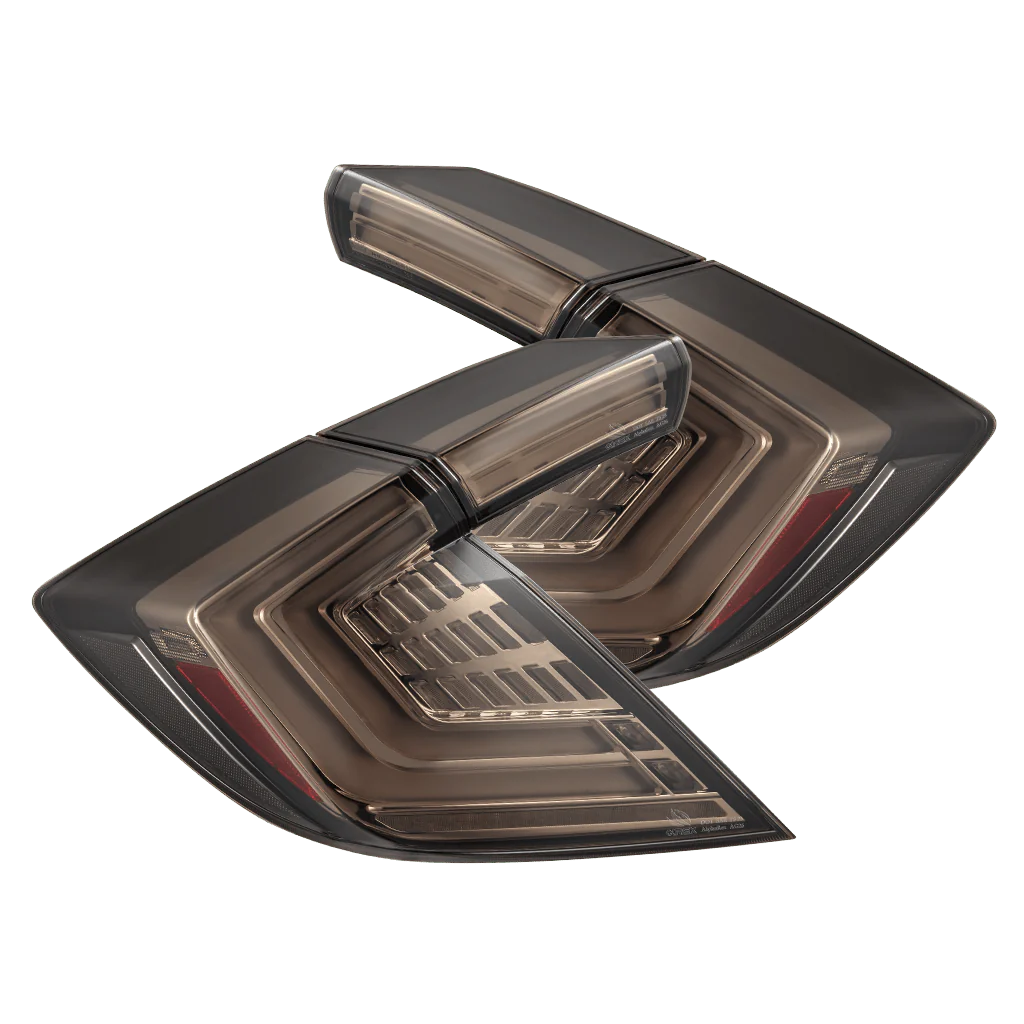 16-21 Honda Civic Hatchback NOVA-Series Prismatic LED Tail Lights Clear Smoke