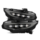 AlphaRex 16-21 Honda Civic NOVA-Series LED Proj Headlights Alpha-Black w/Actv Lgt & Seq.Sig / SB DRL-1