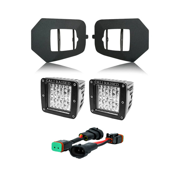 Cali Raised 2016-2023 Toyota Tacoma Led Fog Light Pod Replacements Brackets Kit - 3X2 18W Led Pods