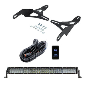 Cali Raised 16-23 Toyota Tacoma 32in Lower Bumper Hidden LED LIght Bar - 5D Optic Osram (Combo Beam) - 0