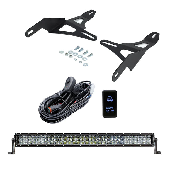 Cali Raised 16-23 Toyota Tacoma 32in Lower Bumper Hidden LED LIght Bar - 5D Optic Osram (Combo Beam)