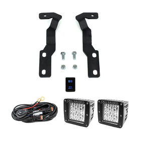 Cali Raised 2016-2023 Toyota Tacoma Low Profile Ditch Light Brackets Kit - Blue Backlight - Small
