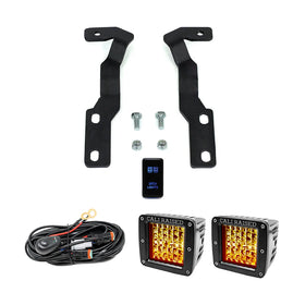 Cali Raised 2016-2023 Toyota Tacoma Low Profile Ditch Light Brackets Kit - Blue Backlight - Tall