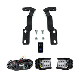 Cali Raised 2016-2023 Toyota Tacoma Low Profile Ditch Light Brackets Kit - Blue Backlight - Tall