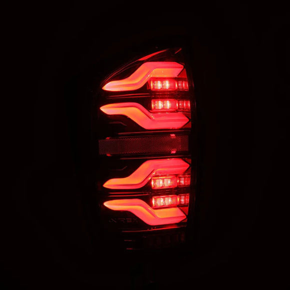AlphaRex 16-21 Toyota Tacoma LUXX LED Taillights Alpha Blk w/Activ Light/Seq Signal