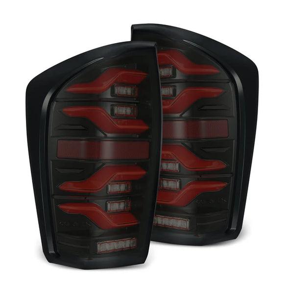 AlphaRex 16-21 Toyota Tacoma LUXX LED Taillights Blk/Red w/Activ Light/Seq Signal