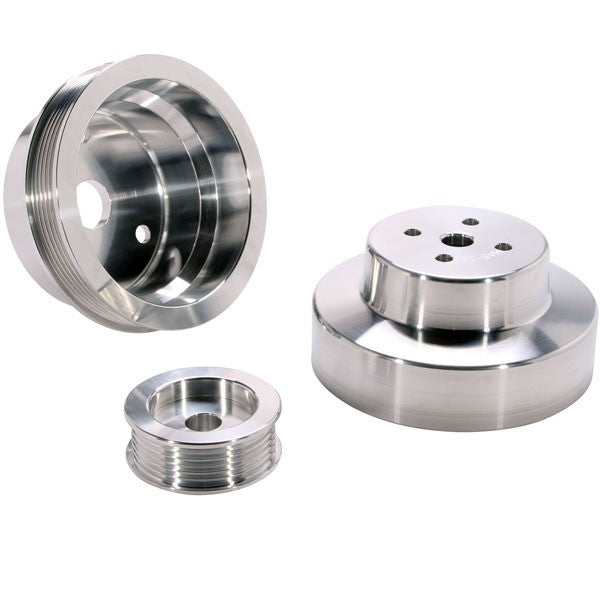 BBK 88-95 GM Truck 4.3 5.0 5.7 Underdrive Pulley Kit - Lightweight CNC Billet Aluminum (3pc)