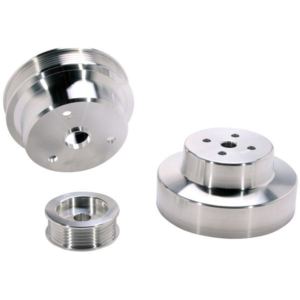 BBK 88-95 GM Truck 4.3 5.0 5.7 Underdrive Pulley Kit - Lightweight CNC Billet Aluminum (3pc)
