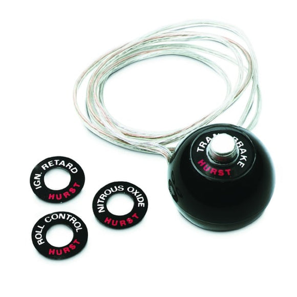 HURST KNOB.W/12V SWTCH(BLACK)7/16-20