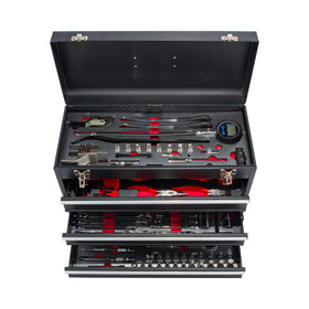 BikeMaster 3 Drawer Toolbox - Includes 129 Piece Tool Set - 0
