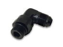 Vibrant -6AN Male Flare to Male -6AN ORB Swivel 90 Degree Adapter Fitting - Anodized Black-1