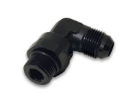 Vibrant -10AN Male Flare to Male -10AN ORB Swivel 90 Degree Adapter Fitting - Anodized Black