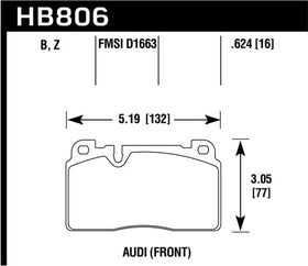Hawk 16-17 Audi A6 HPS 5.0 Front Brake Pads - 0