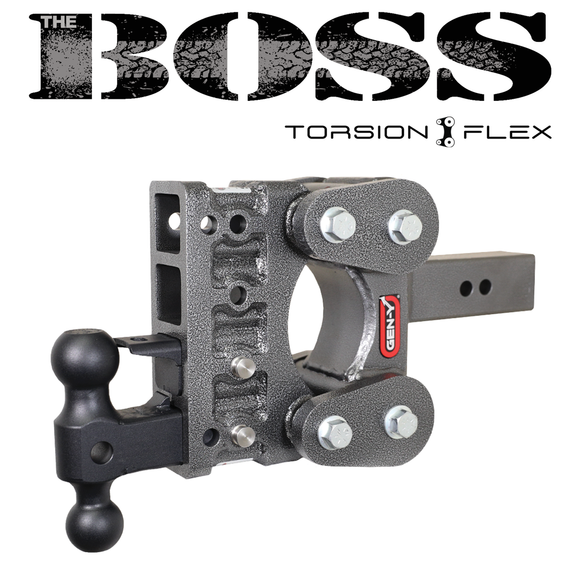The BOSS TORSION-FLEX 2.5" Shank 5" Drop 1.7K TW 16K Hitch & GH-051 Dual-Ball