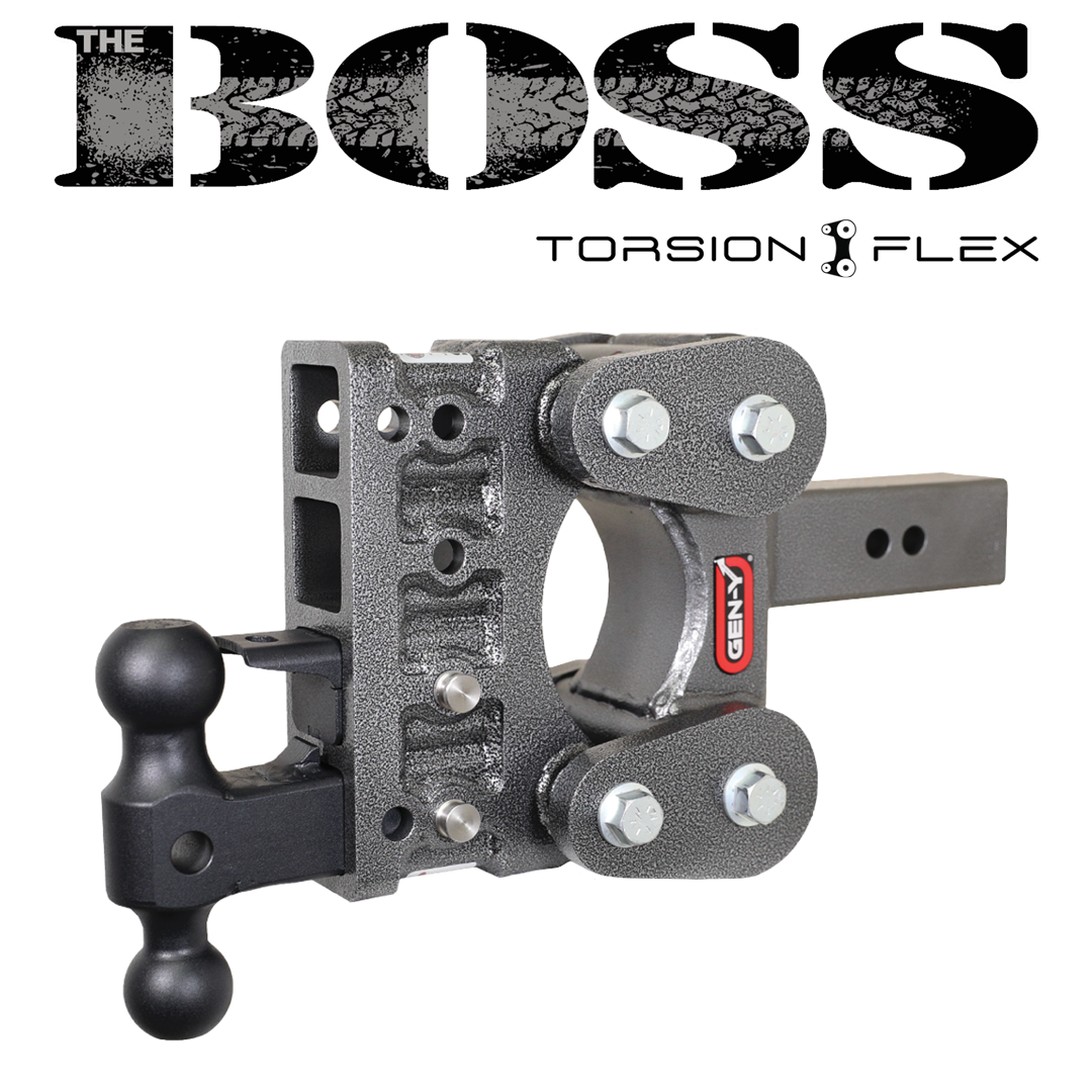 The BOSS TORSION-FLEX 2.5" Shank 7.5" Drop 1.7K TW 16K Hitch & GH-051 Dual-Ball