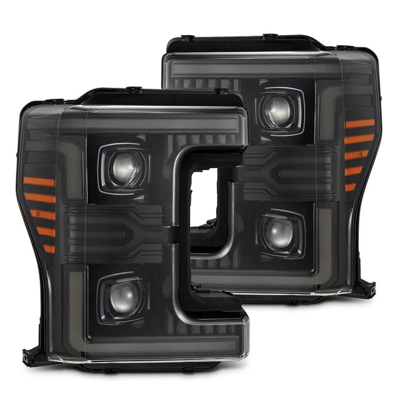 17-19 Ford Super Duty MKII LUXX-Series LED Projector Headlights Alpha-Black