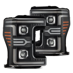 AlphaRex 17-19 Ford F-250/350/450/550 Super Duty LUXX-Series LED Proj Headlights Blk w/SS & SBDRL