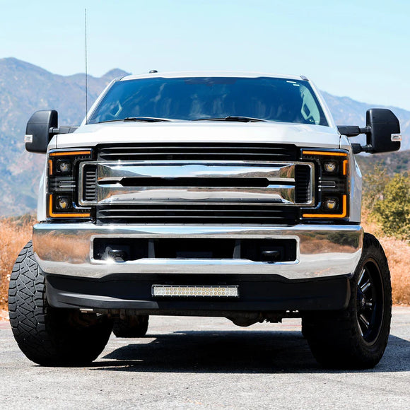 AlphaRex 17-19 Ford F-250/350/450/550 Super Duty LUXX-Series LED Proj Headlights Chrome w/SS & SBDRL