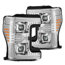 AlphaRex 17-19 Ford F-250/350/450/550 Super Duty LUXX-Series LED Proj Headlights Chrome w/SS & SBDRL-1