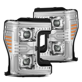 AlphaRex 17-19 Ford F-250/350/450/550 Super Duty LUXX-Series LED Proj Headlights Chrome w/SS & SBDRL