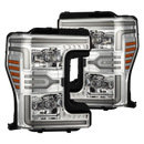 AlphaRex 17-19 Ford F-250/350/450/550 Super Duty NOVA-Series LED Proj Headlights Chrome w/SS & SBDRL-1