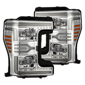 AlphaRex 17-19 Ford F-250/350/450/550 Super Duty NOVA-Series LED Proj Headlights Chrome w/SS & SBDRL