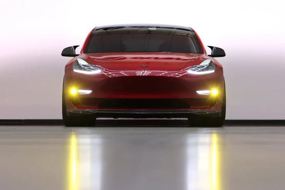 AlphaRex 17-23 Tesla Model 3/20-24 Model Y Double Tap Dual Color LED Projector Fog Lights