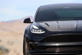 AlphaRex 17-22 Tesla Model 3/20-23 Model Y NOVA-Series LED Proj Headlights Blk w/Actv Lgt & Seq.Sig - 0
