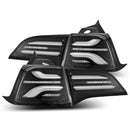 AlphaRex 17-22 Tesla Model 3 PRO-Series LED Tail Lights Jet Black w/Seq Sig-1