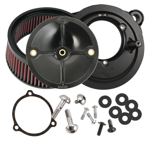 S&S Cycle 2008+ BT w/ S&S 58mm Throttle Body Stealth Air Cleaner Kit w/o Cover