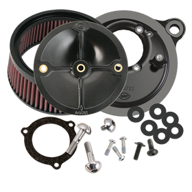 S&S Cycle 2008+ BT w/ S&S 66mm Throttle Body Stealth Air Cleaner Kit w/o Cover