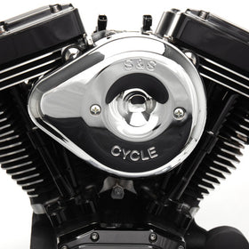 S&S Cycle 1999+ BT w/ Super E/G Carb Stealth Air Cleaner Kit w/ Chrome S&S Teardrop