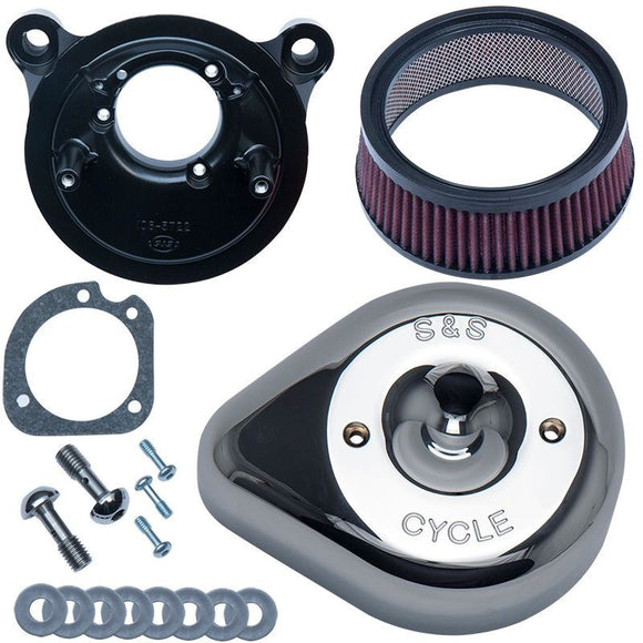 S&S Cycle 01-15 Fuel-Injected Softail Stealth Air Cleaner Kit w/ Chrome Teardrop Cover