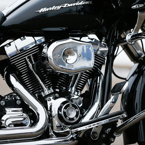 S&S Cycle 08-16 Touring/16-17 Softail Models Stealth Air Cleaner Kit w/ Chrome Tribute Cover