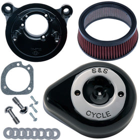 S&S Cycle 84-99 BT w/ Super E/G Carb Stealth Air Cleaner Kit w/ Gloss Black S&S Teardrop
