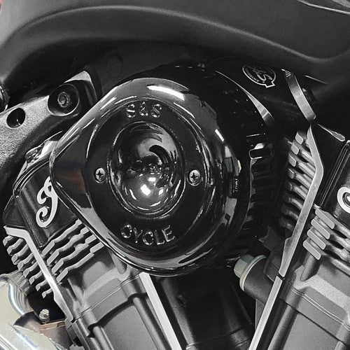 S&S Cycle 20-25 Indian Challenger & Pursuit Models Air Cleaner Kit w/ Gloss Black Teardrop