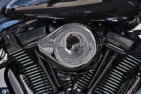 S&S Cycle 17-23 M8 Models Lava Chrome Stealth Teardrop Air Cleaner Kit