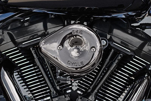 S&S Cycle 17-23 M8 Models Lava Chrome Stealth Mini Teardrop Air Cleaner Kit