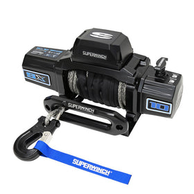 Superwinch 10000 LBS 12V DC 3/8in x 80ft Synthetic Rope SX10SR Winch - Semi Gloss Black - 0