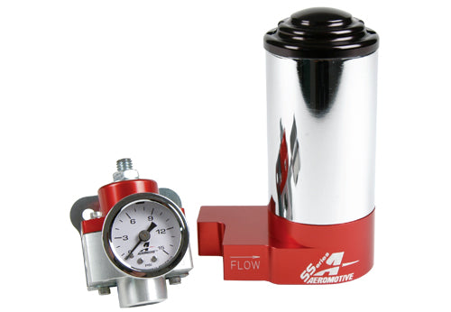 Aeromotive SS Carbureted Pump Reg Gauge Kit - AN Style Ports