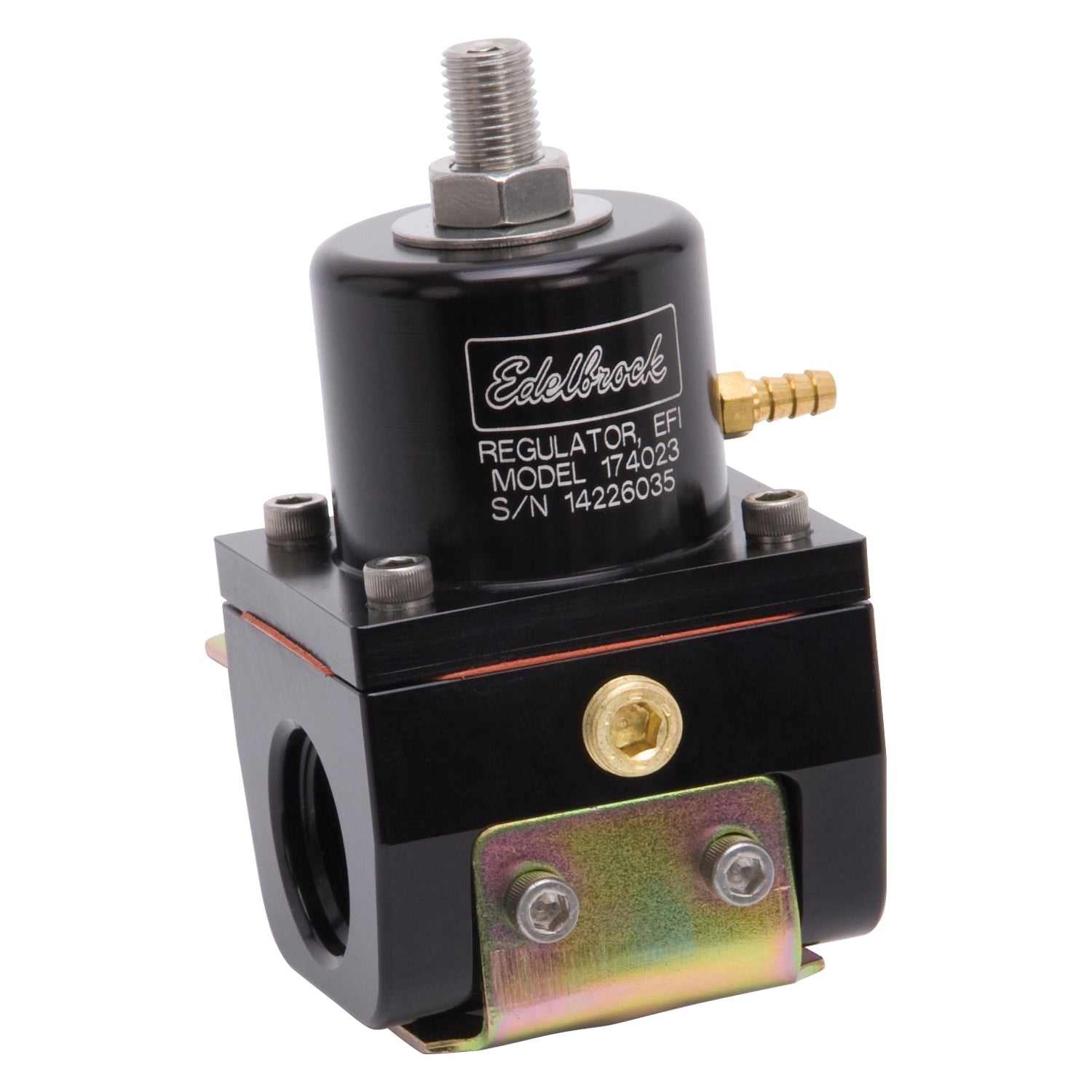 Edelbrock Fuel Pressure Regulator EFI 180 GPH 35-90 PSI -10In/Out -6 Return Black - 0