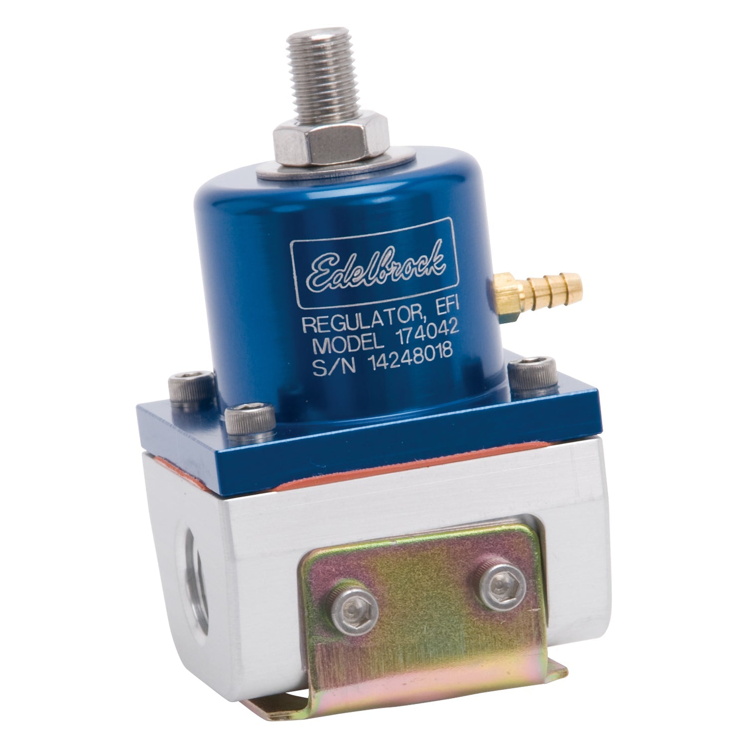 Edelbrock Fuel Pressure Regulator EFI 180 GPH 35-90 PSI -6 In/Out -6 Return Blue/Clear - 0