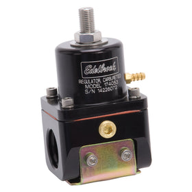 Edelbrock Fuel Pressure Regulator Carbureted 180 GPH 5-10 PSI -10 In/Out -6 Return Black - 0
