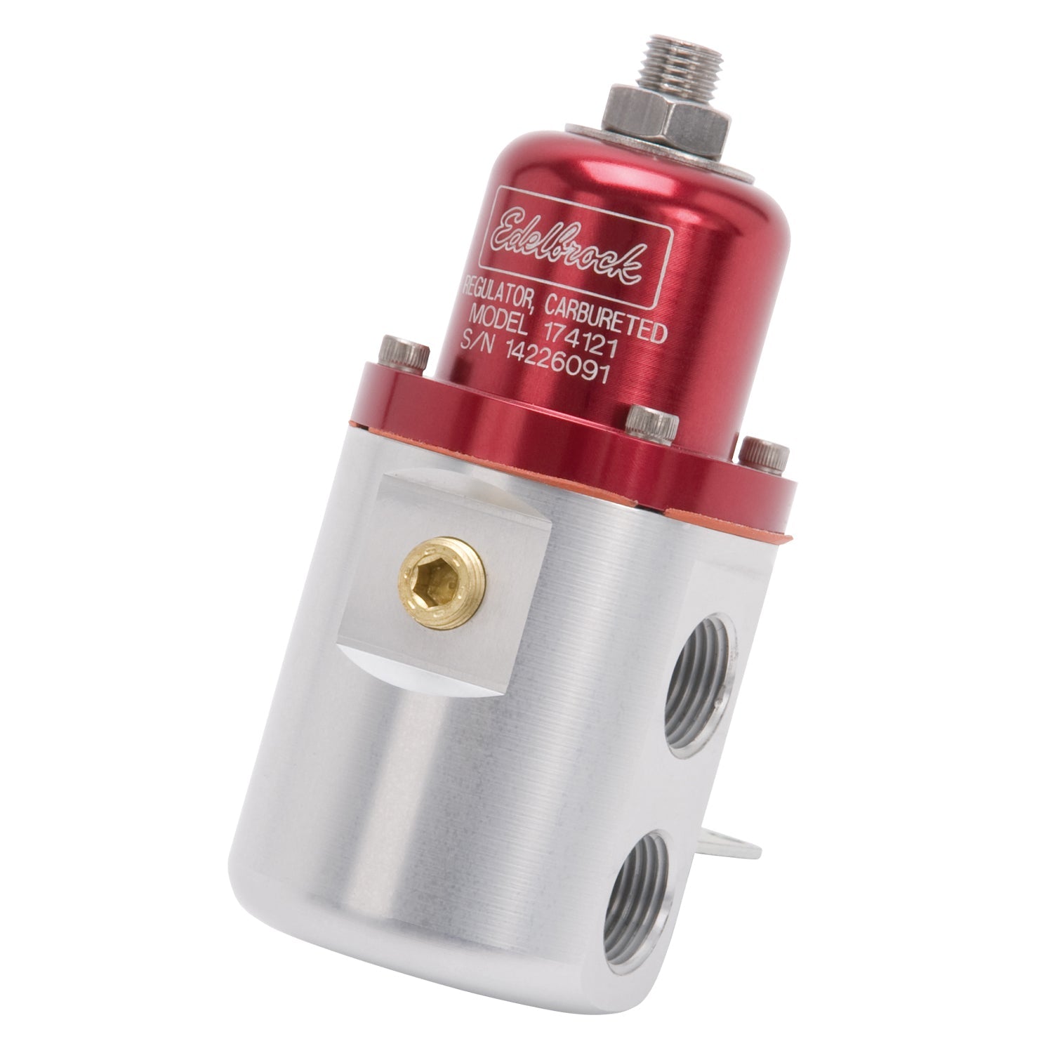 Edelbrock Fuel Pressure Regulator Carbureted 160 GPH 5-10 PSI 3/8In In/Out Retunless Red/Clear - 0