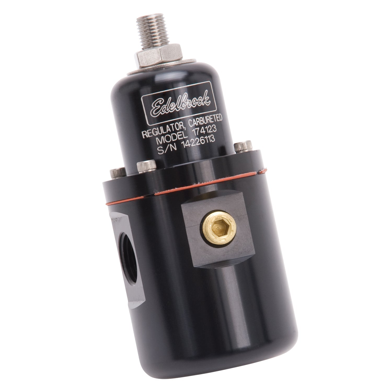 Edelbrock Fuel Pressure Regulator Carbureted 160 GPH 5-10 PSI 3/8In In/Out Returnless Black - 0