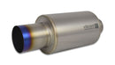 Vibrant Titanium Muffler w/Straight Cut Burnt Tip 3in. Inlet / 3in. Outlet-1